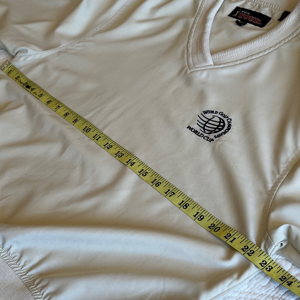 PGA‎ Tour Windbreaker Pullover Top Women's M World Cup Kiawah V-Neck Beige Golf - Picture 9 of 16